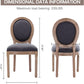 Set Of 4 French Vintage Dining Chairs Solid Wood Frame Tufted Fabric