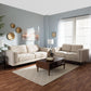 Noa Light Beige Fabric Upholstered 2Piece Living Room Set-1