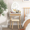 Makeup Vanity Table Compact With Illuminated Mirror