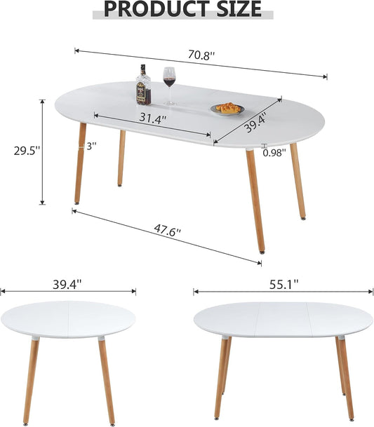 Extendable Oval Dining Table Metal Construction Grey-1