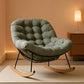 Grey Oversized Rocking Lounge Chair Cushioned Seat