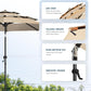 Nine Foot 3Tier Patio Umbrella Beige Fade Weatherproof