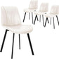 White Upholstered Faux Leather Dining Chairs Fourpack