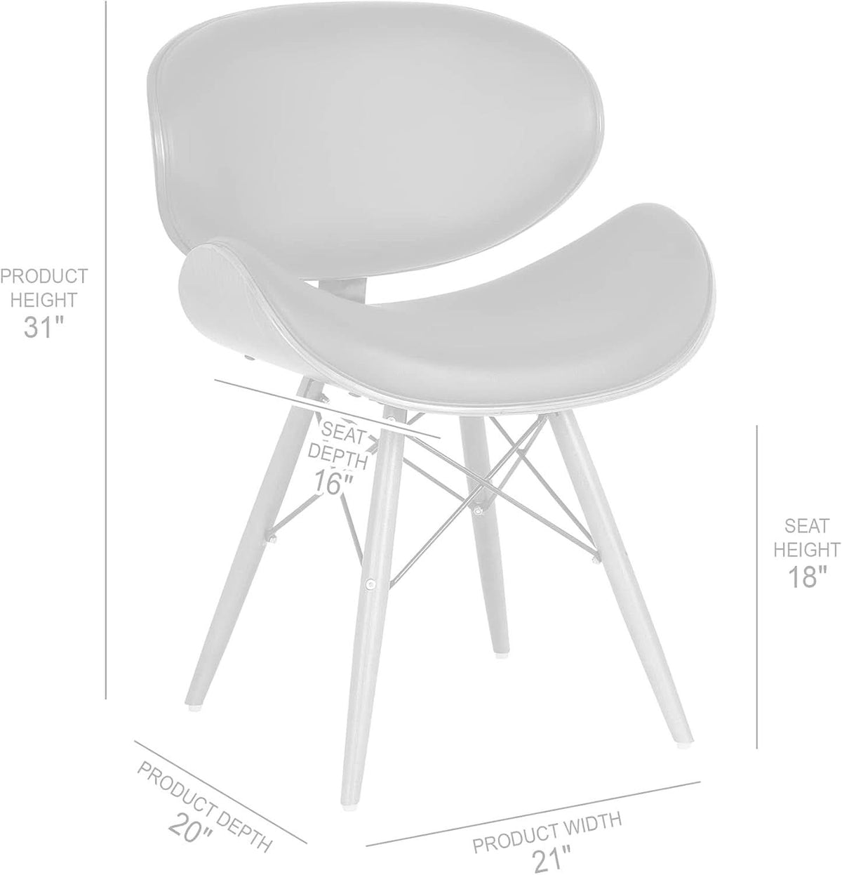 Cassie Dining Chair Black Faux Leather Walnut Wood
