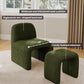 Green Chenille Upholstered Accent Chair With Ottoman