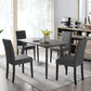 Dark Grey Upholstered Dining Chairs Set Of 4 With Wood Legs
