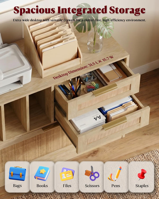 Three Drawer Locking File Cabinet Woodgrain Finish