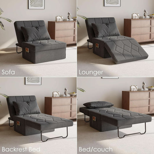 4 In 1 Convertible Sleeper Sofa Bed With Ottoman