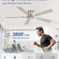 52-Inch Brushed Nickel Flush Mount Ceiling Fan