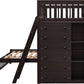 Twin Over Full Bunk Bed With Storage Solid Wood Espresso