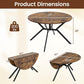 Sturdy Construction Round Brown Folding Dining Table