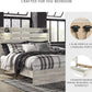 Antiqued Finish Whitewashed King Panel Bed USB Ports