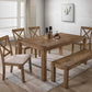 Antique Natural Oak Transitional Rectangular Dining Table