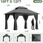 12x10 Outdoor Gazebo Dark Gray Weatherproof UVResistant