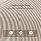 Beige Corduroy Ottoman With Contemporary Wood Legs