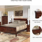 Queen Sleigh Bed Dark Brown Sustainably Sourced Veneer