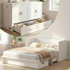 Queen Murphy Bed With Mattress White Storage Drawer-0