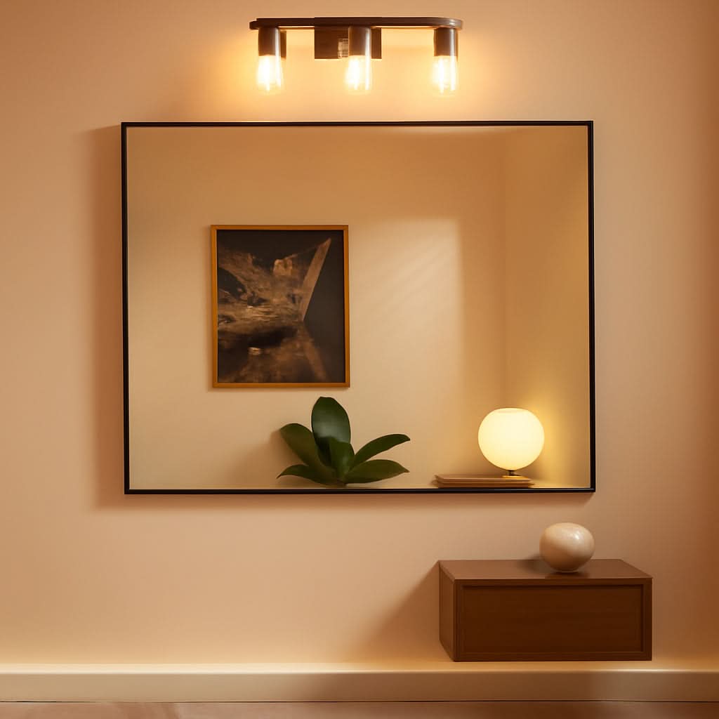 60x40 Inches Black Aluminum Rectangular Wall Mirror