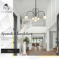 Contemporary Black Six Light Sputnik Ceiling Chandelier