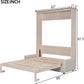 Queen Size Murphy Wallbed Beige With Convertible Sofa LED-1