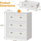 White Contemporary Solid Wooden Three Drawer Dresser