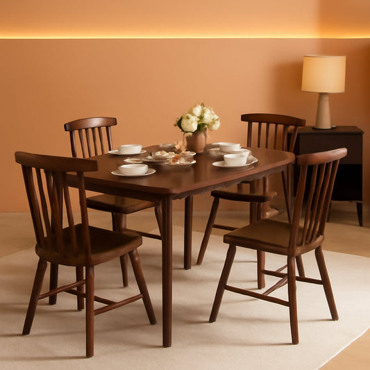 Walnut Bamboo Rectangular Modern Minimalist Dining Table