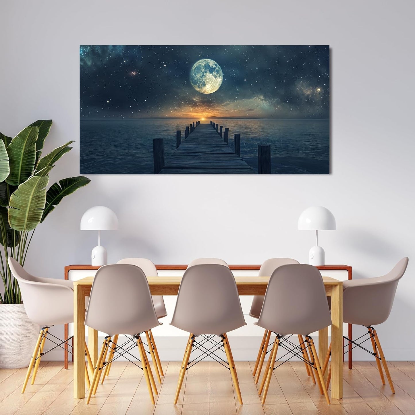 Blue Coastal Seascape Art Canvas Wall Art 20x40Inches
