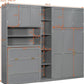 Twin Size Charcoalgray Murphy Cabinet Bed Wardrobe-1