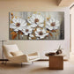 Premium Canvas Textured Floral Wall Art 58x29 Inches