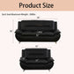 Black 5 Seat Faux Leather Sectional Sofa Set For Living Room