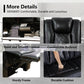 Black Leather Reclining Sofa Set With LED Light Living Room