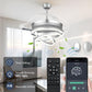 42 Inches Fandelier Retractable Ceiling Fan Silver
