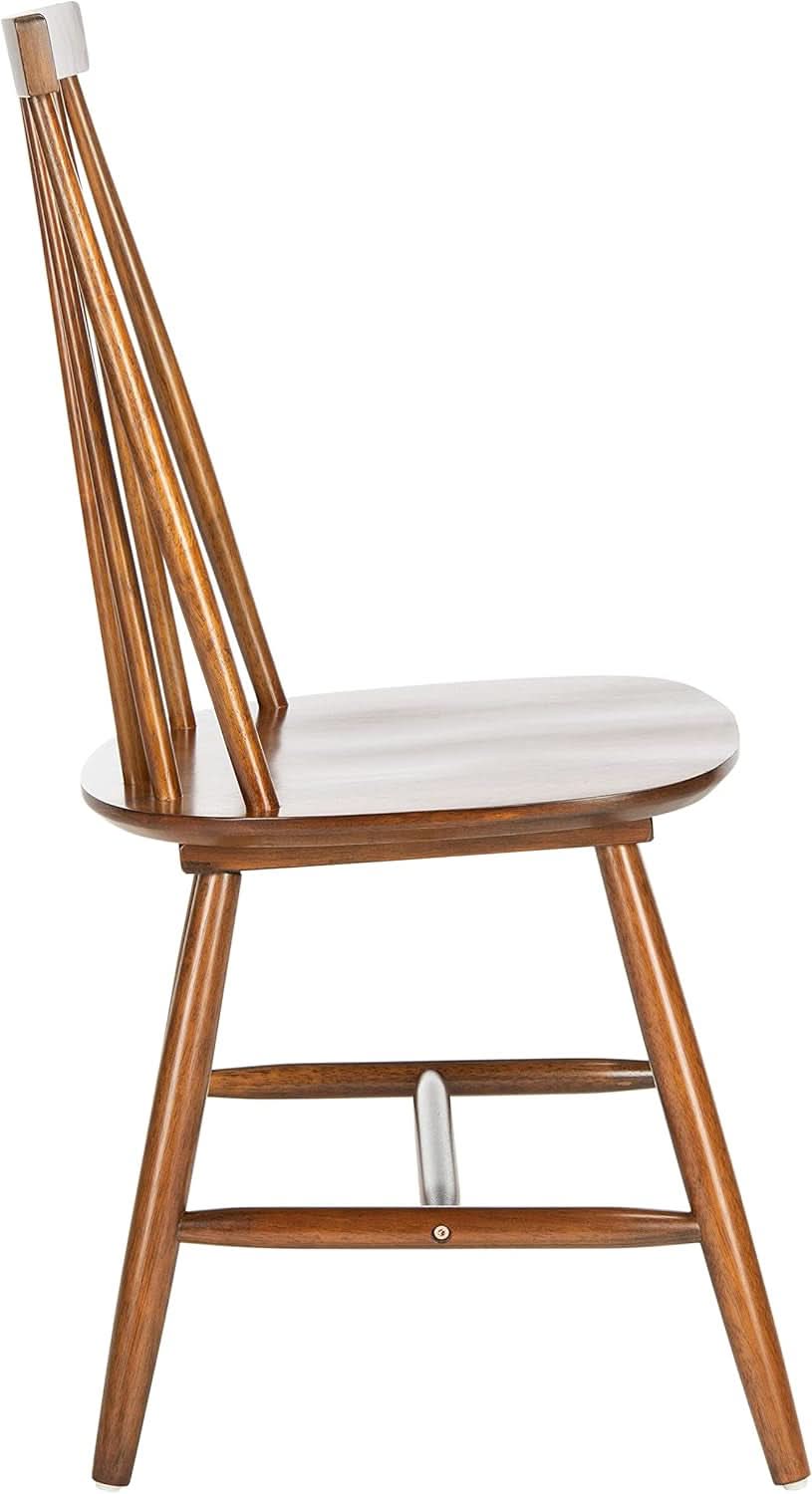 Walnut Brown Spindle Back Farmhouse Dining Chair Set