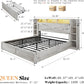 White Queen Bed Frame Featuring Book case Head board