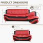 Faux Leather Living Room Sofa Set Red Black Loveseat