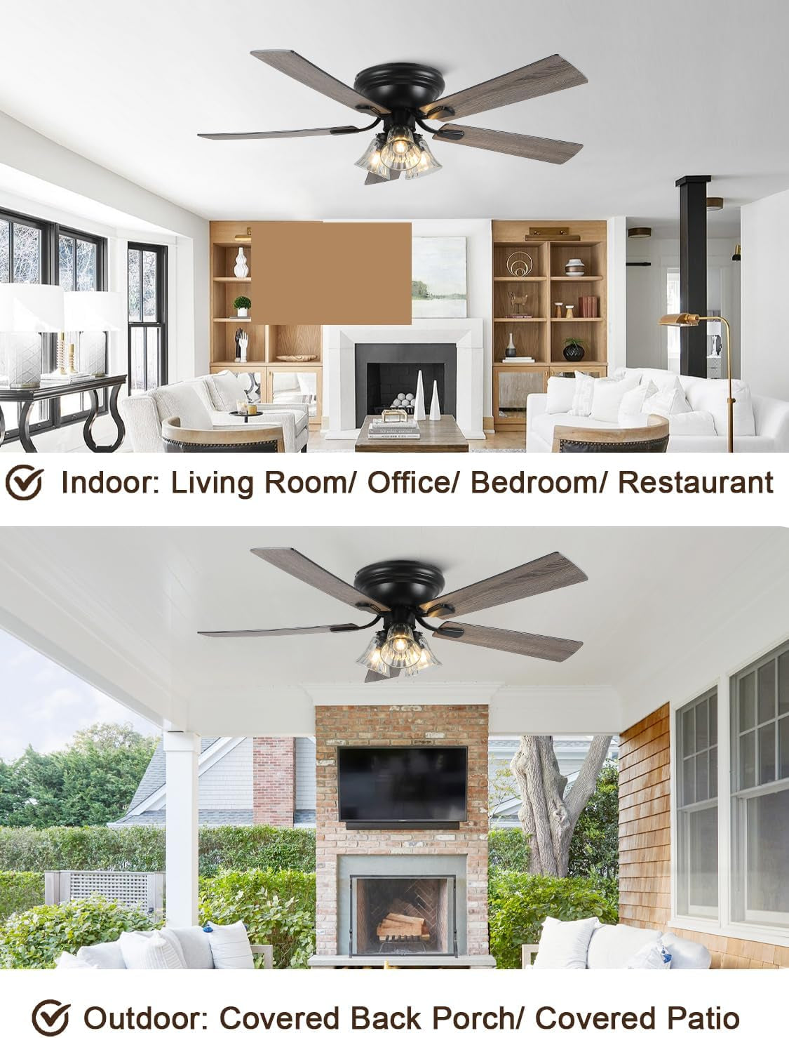 52-Inch Vintage Farmhouse Reversible Ceiling Fan