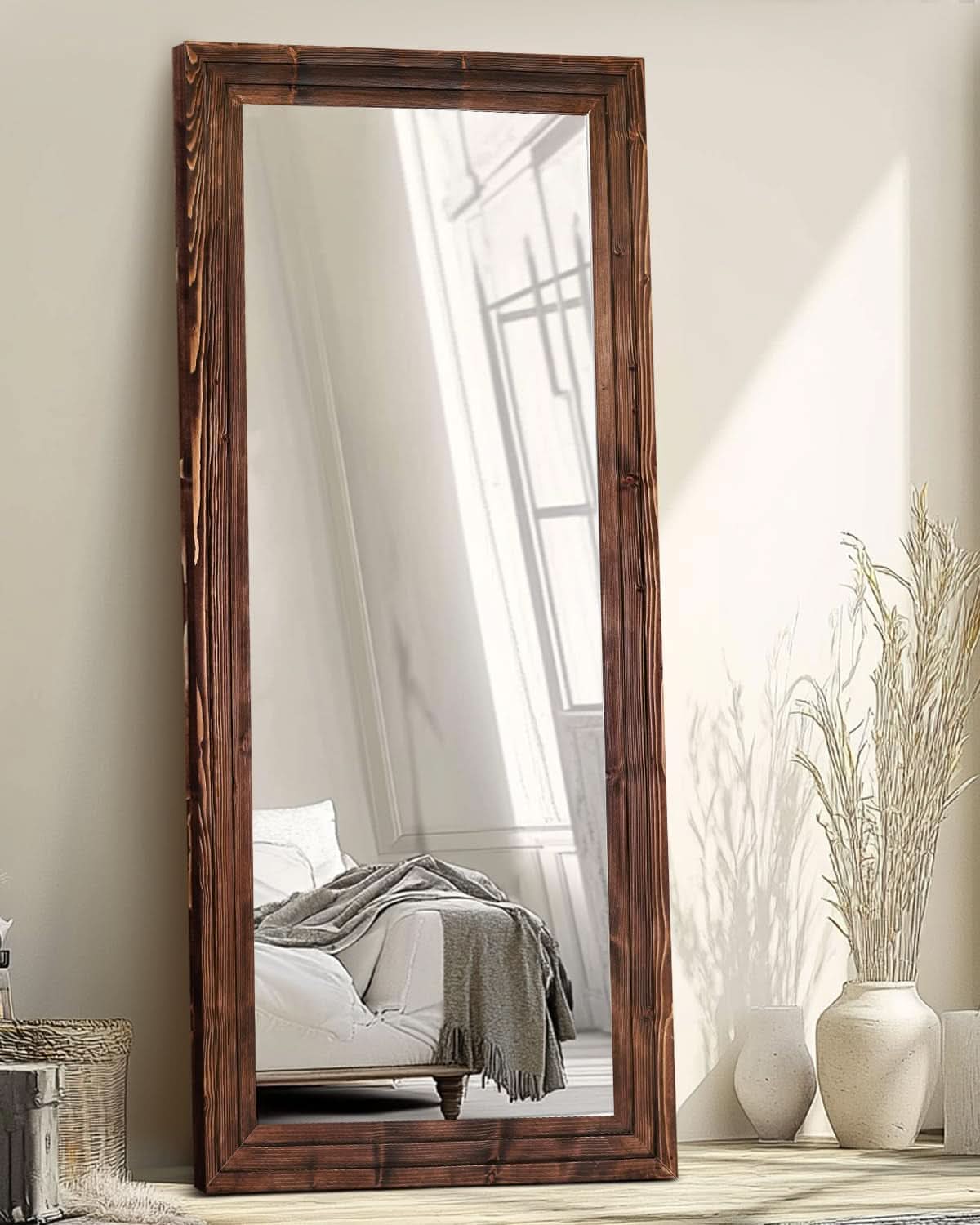 71 Inch Full Length Mirror Solid Wood