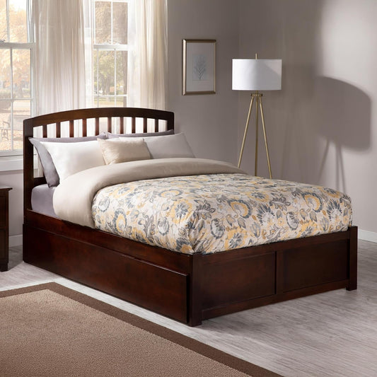Richmond Walnut Fullsize Platform Bed With Trundle