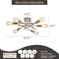 6 Light Chrome Sputnik Chandelier Semi Flush Mount Ceiling Light