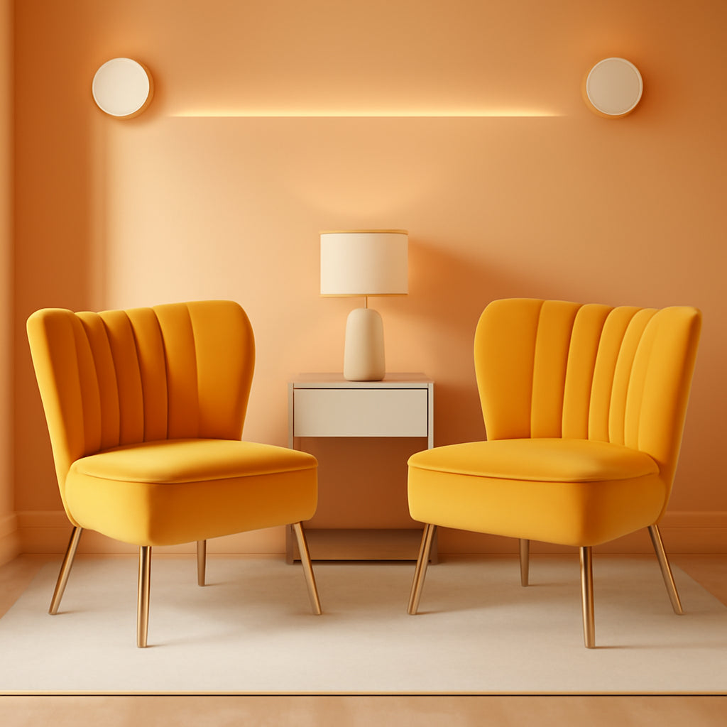 Yellow Wingback Slipper Armchair UltraLux Deluxe Two