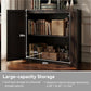 Dark Brown Adjustable Shelves Sideboard Buffet Cabinet