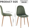 Four Green Velvet Upholstered Dining Chairs Collection