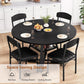 Round Circular Dining Table Set Black Diameter47Inches