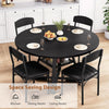 Round Circular Dining Table Set Black Diameter47Inches