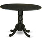 5 Piece Drop Leaf Dining Table Set Black Faux Leather