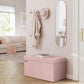 Jelly Pink Foldable Storage Ottoman Bench 15x30x15