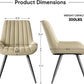 Khaki Dining Chairs Set Of 4 With Thick Cushions Metal Legs