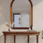 Arched Mirror 24x36 Walnut Brown Wood Frame Wall Mounted