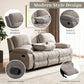 Light Grey Microfiber Reclining Sofa Set Cupholder