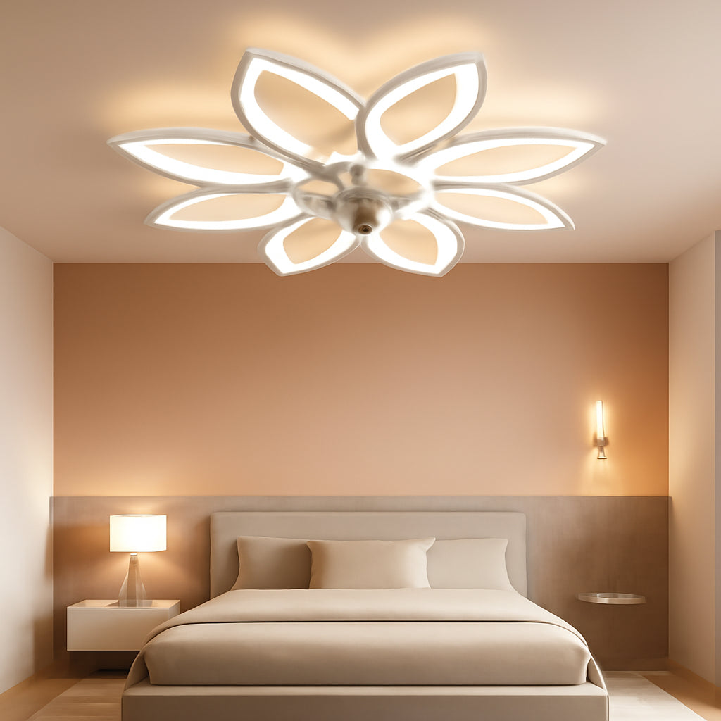 Modern White Compact Ceiling Fan With Dimmable Lighting